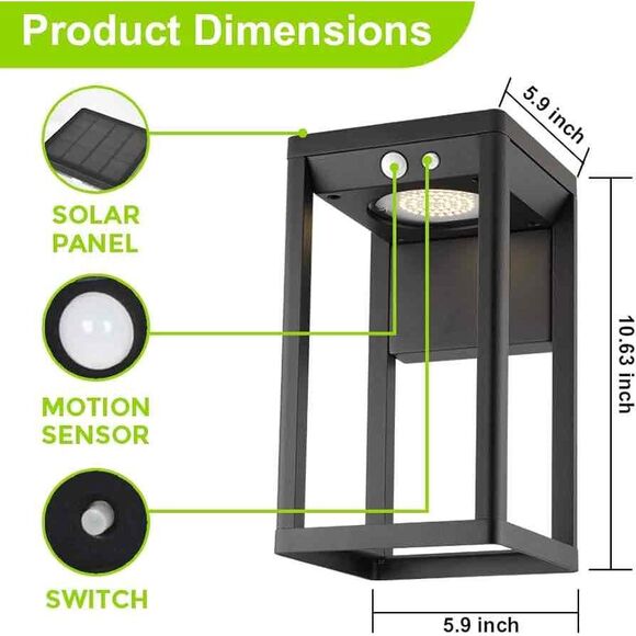 New Brimmel Waterproof Motion Sensor Solar Modern Outdoor Wall Light x2 - Picture 4 of 10